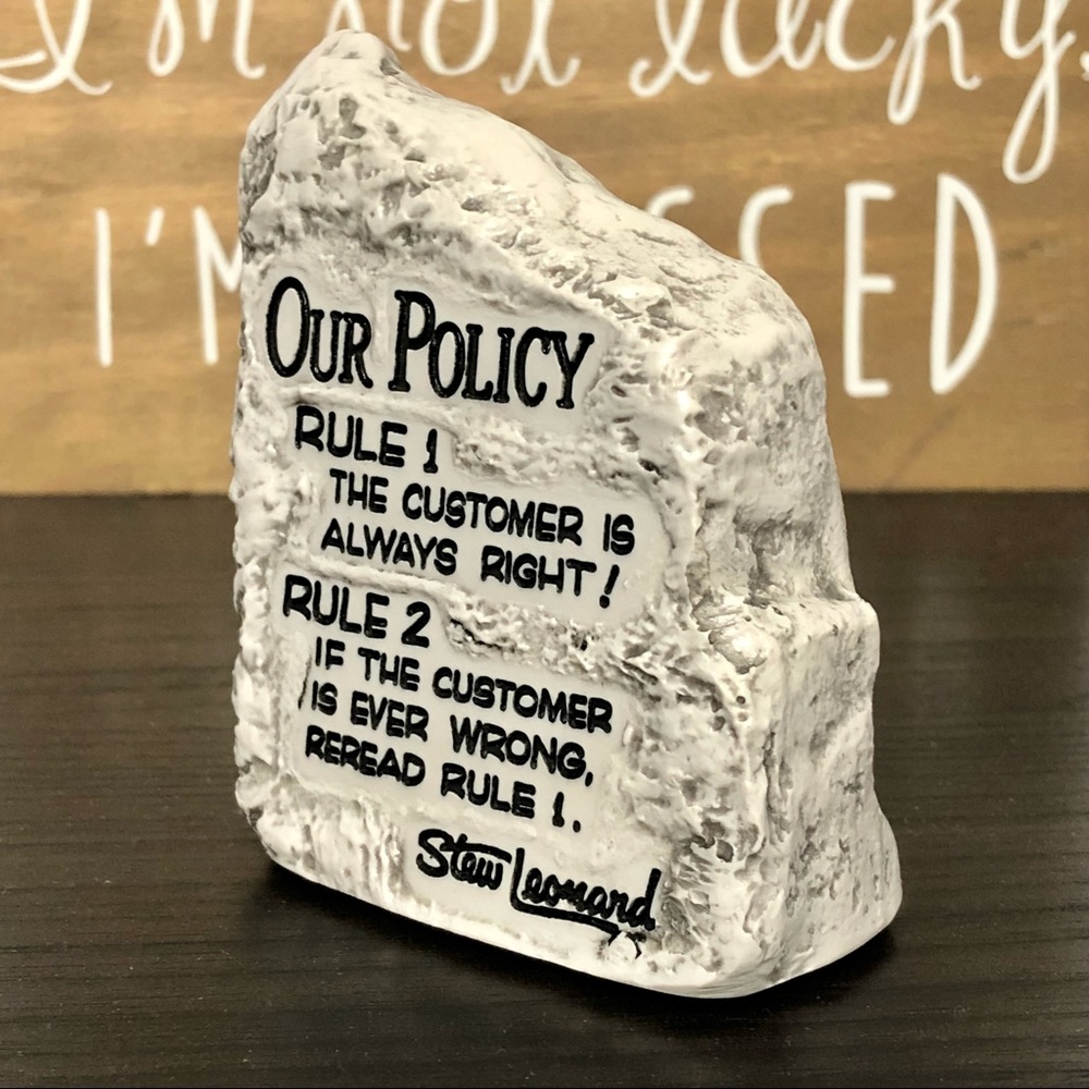 The Customer is Always Right Rock Display